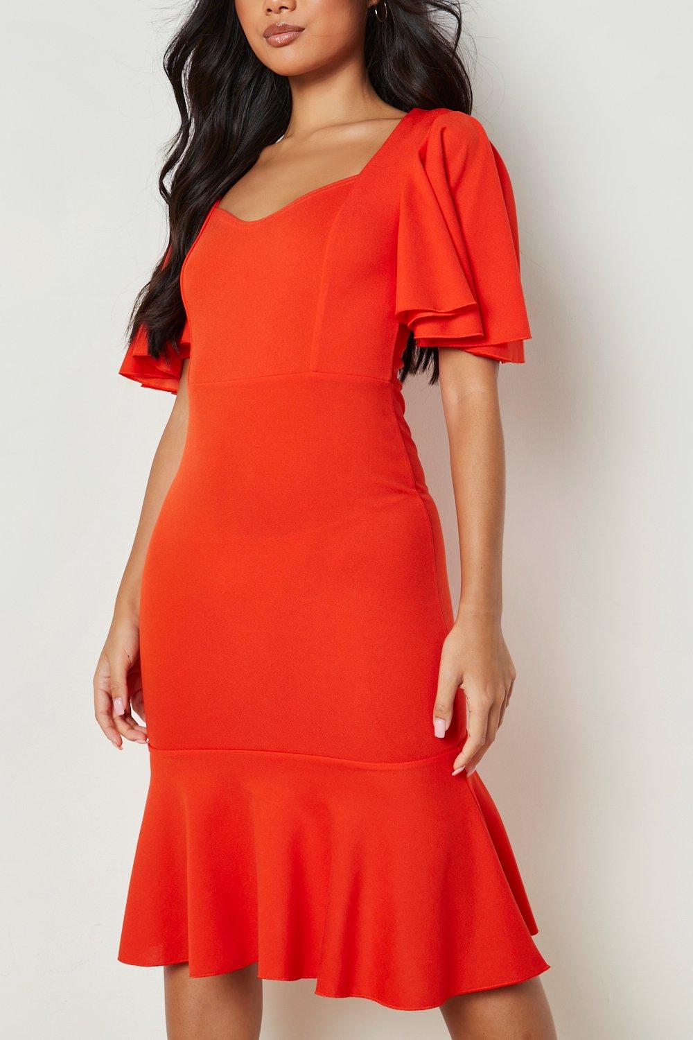 Boohoo frill cheap hem dress